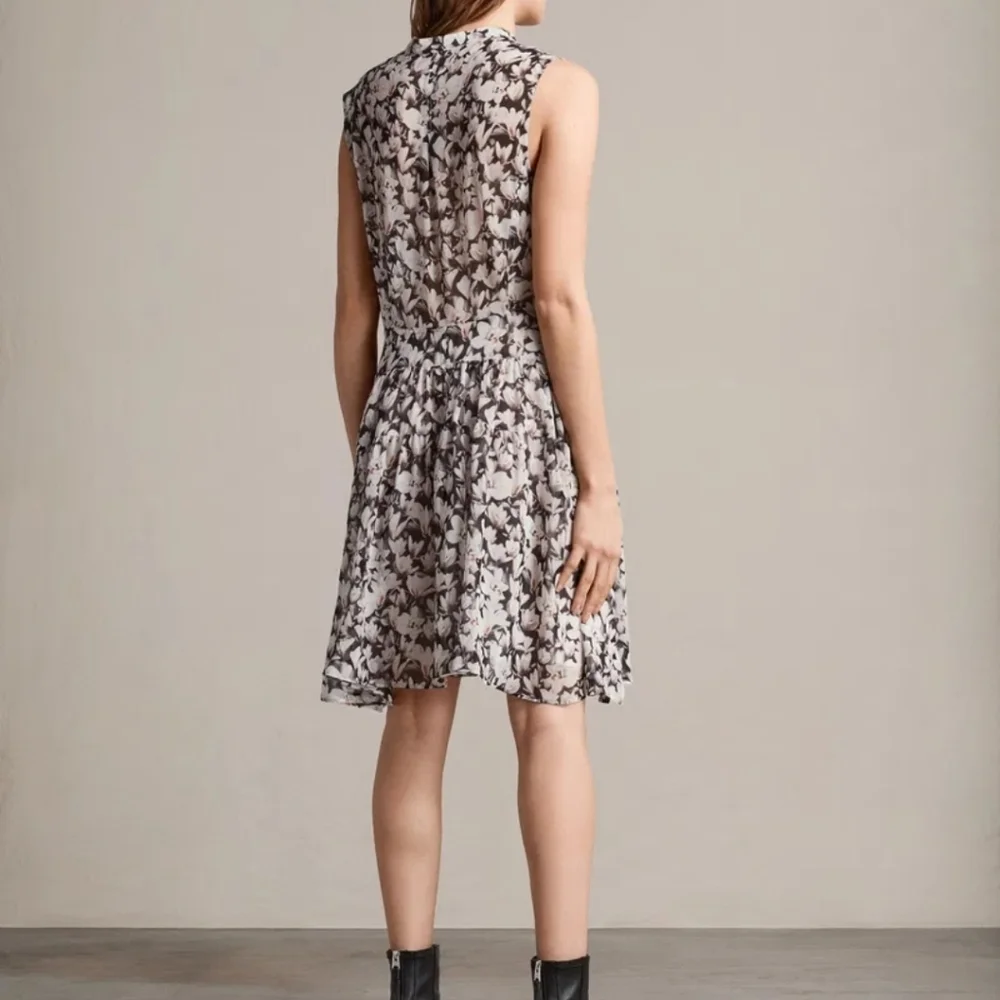 ALL SAINTS Victoria Magnolita Women's Floral Pink & Black Dress Size 0 - Picture 4 of 15